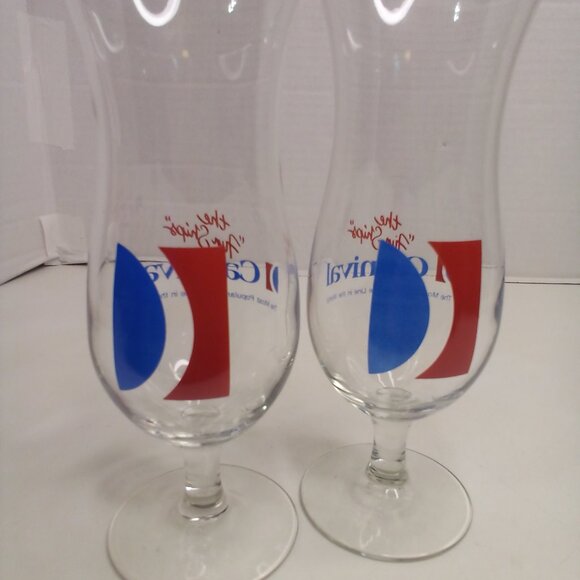 Vintage Carnival Cruise Line Cocktail Wine Glass Lot of 2 The Fun Ships 8" - Picture 9 of 9